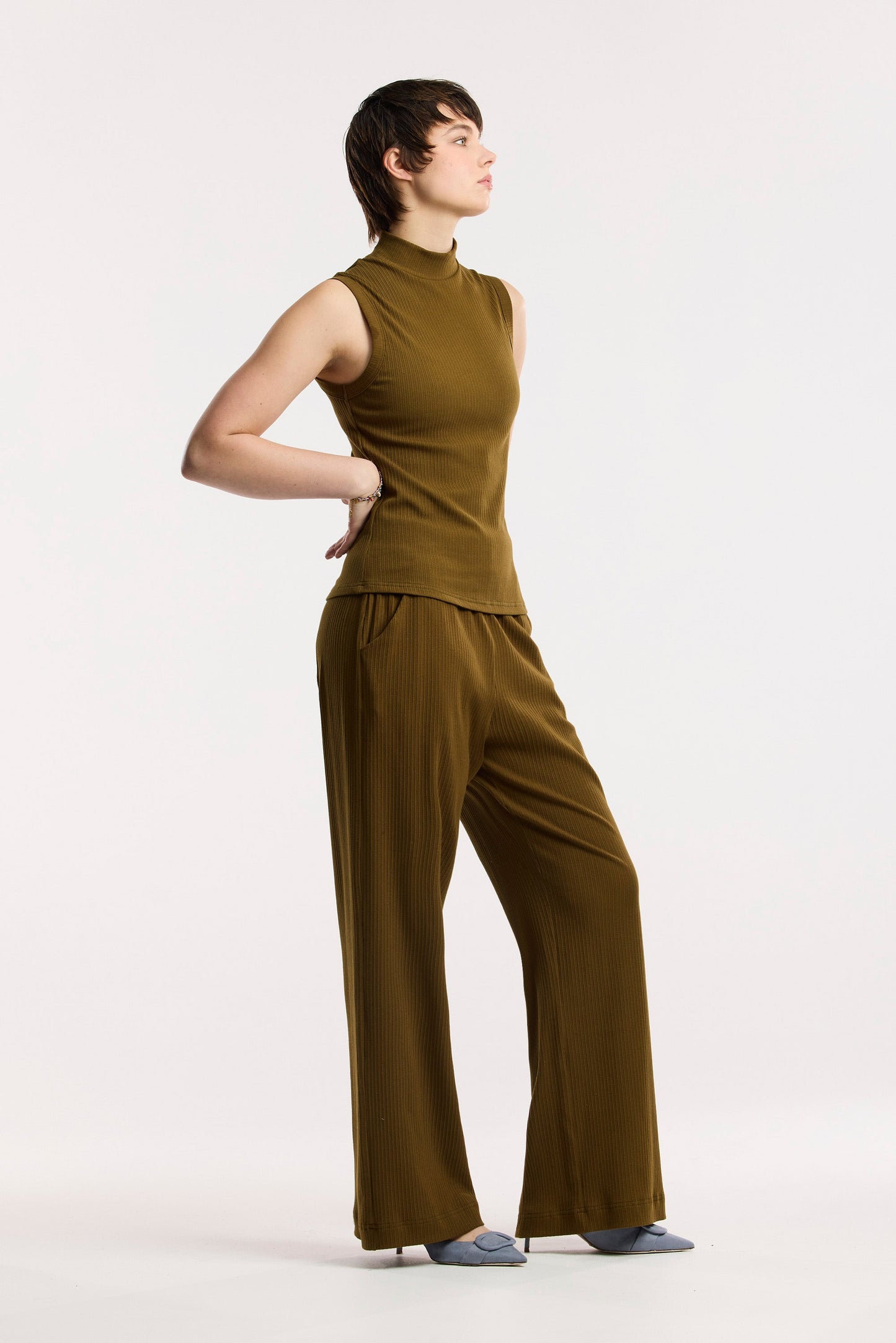 Traveller Luxe Rib Mock Neck Tank