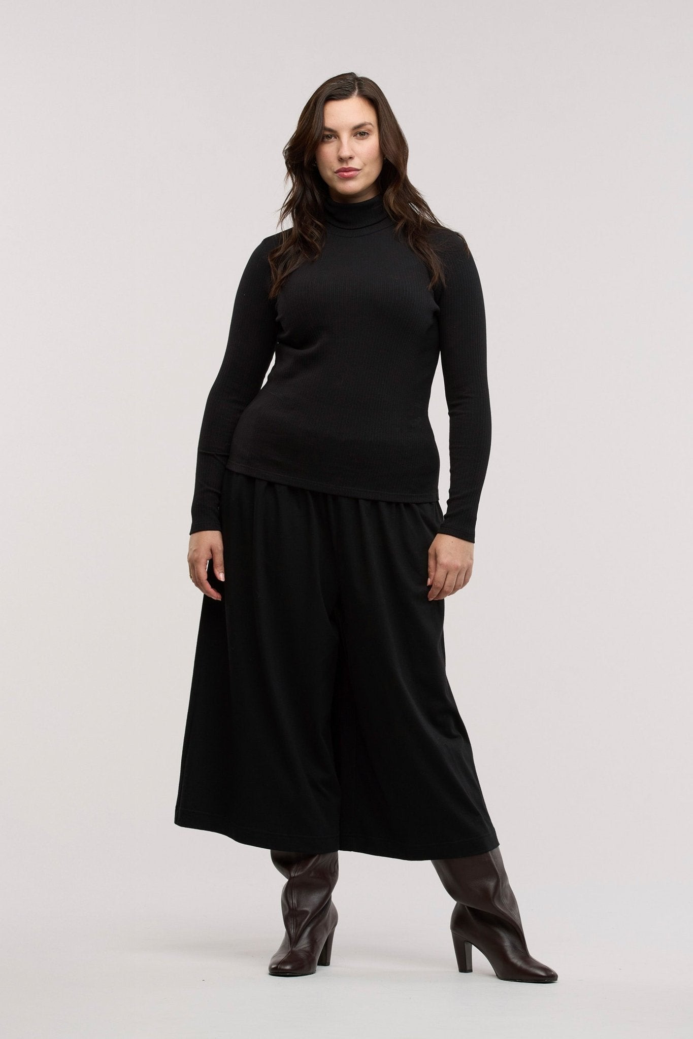 Traveller Rib Roll Neck Top