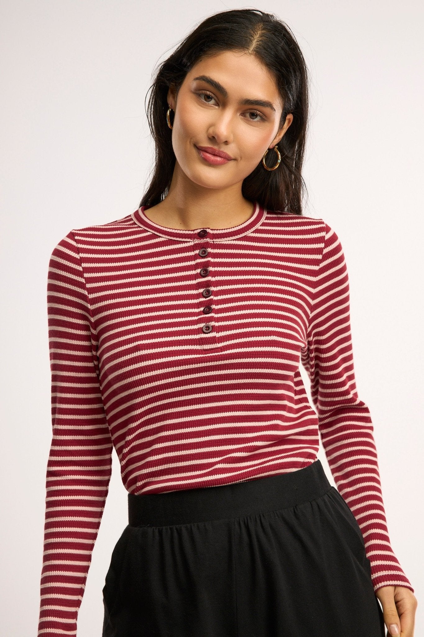 Traveller Waffle Henley Top